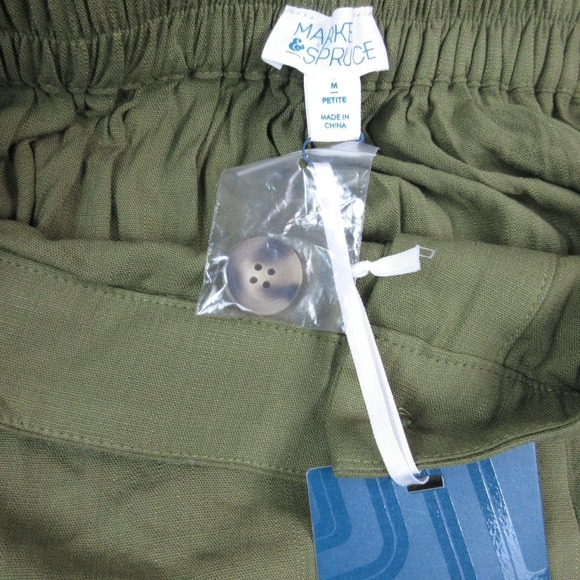 Market & Spruce Skirt Womens Medium Petite Green Button Front Midi Rayon NWT - Picture 12 of 16